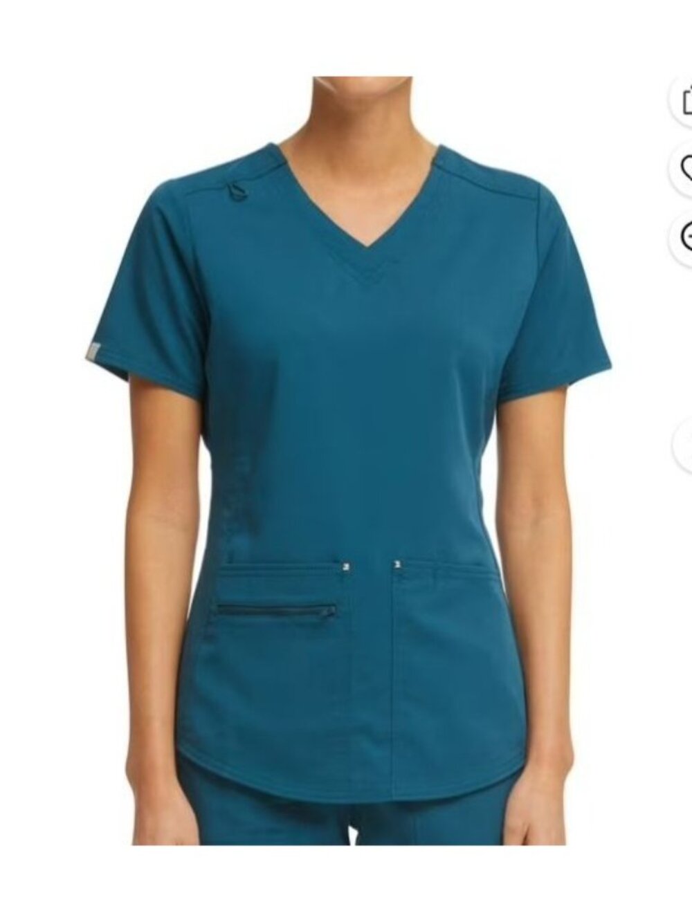 Scrubstar Scrub Top Womens Medium Aqua Blue New Performance Fit Moisture Control